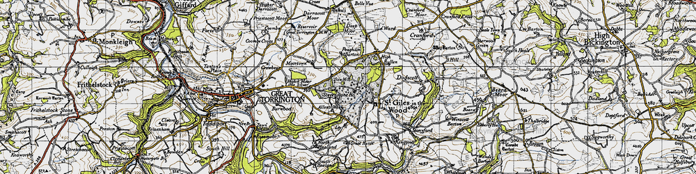Old map of Stevenstone in 1946