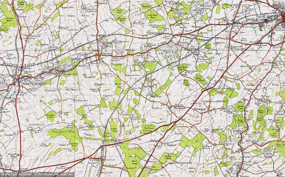 Old Map of Historic Map covering Bramdown Copse in 1945