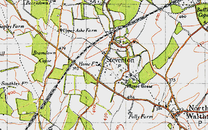 Old map of Steventon in 1945