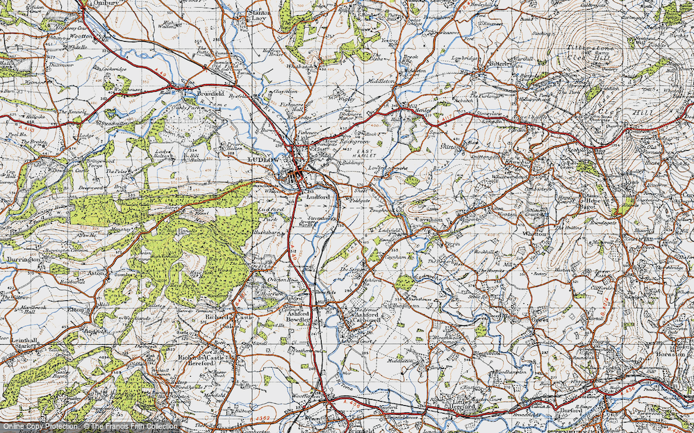 Old Map of Historic Map covering Tinkers Hill in 1947