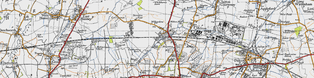 Old map of Steventon in 1947