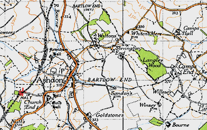 Old map of Steventon End in 1946