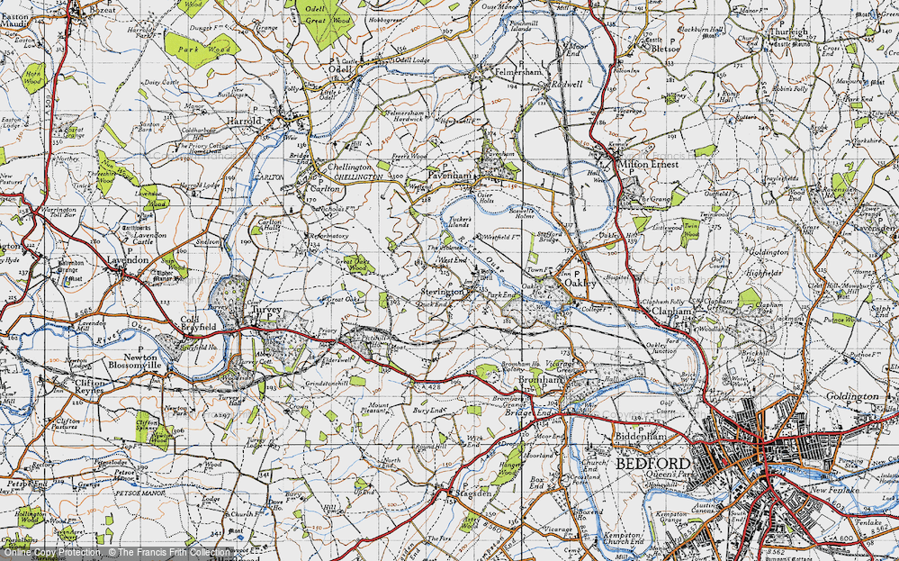 Old Map of Stevington, 1946 in 1946