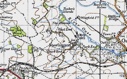 Old map of Stevington in 1946