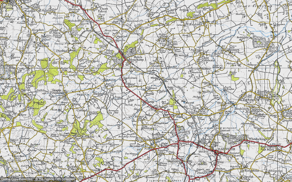 Old Map of Stewley, 1945 in 1945
