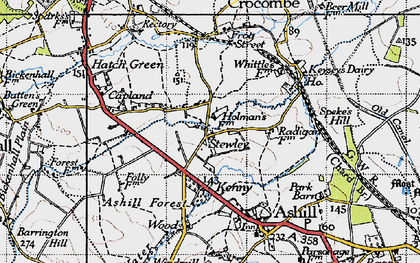 Old map of Stewley in 1945