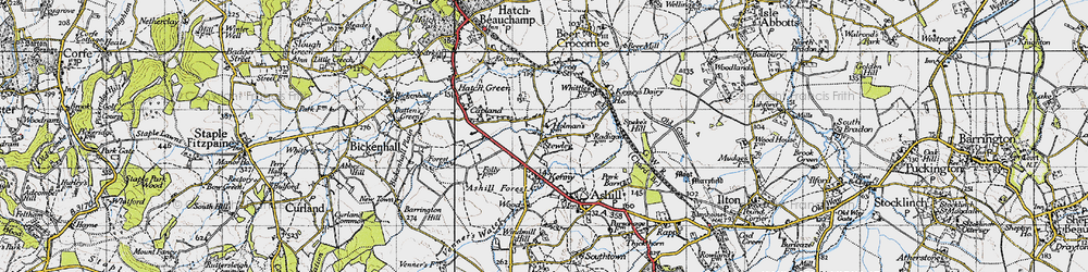 Old map of Stewley in 1945