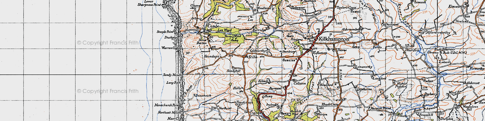 Old map of Stibb in 1946