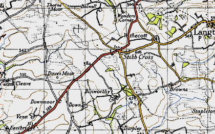 Old map of Binworthy Barton in 1946