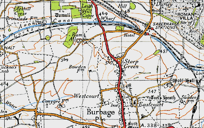 Old map of Stibb Green in 1940