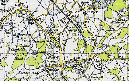Old map of Stick Hill in 1946