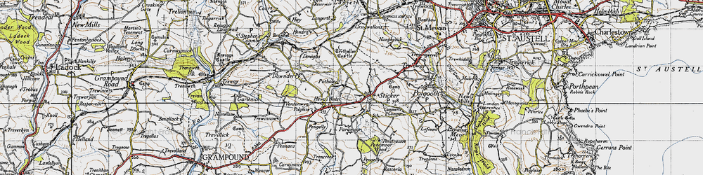 Old map of Sticker in 1946