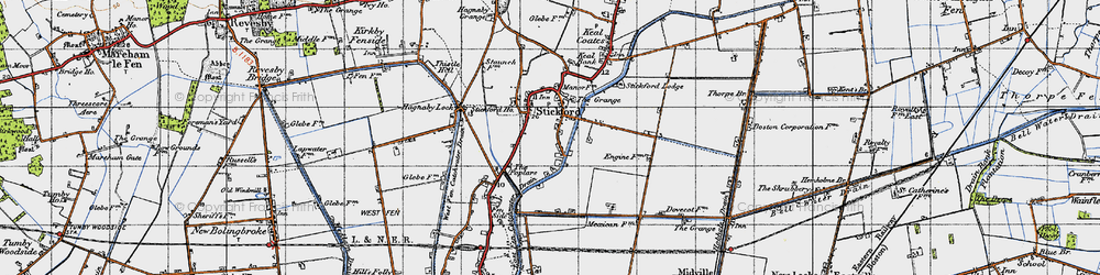 Old map of Stickford in 1946