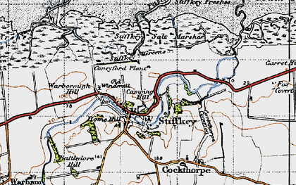 Old map of Stiffkey in 1946