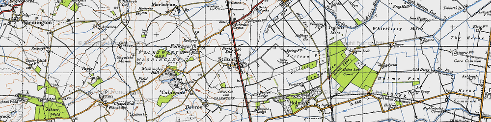 Old map of Stilton in 1946
