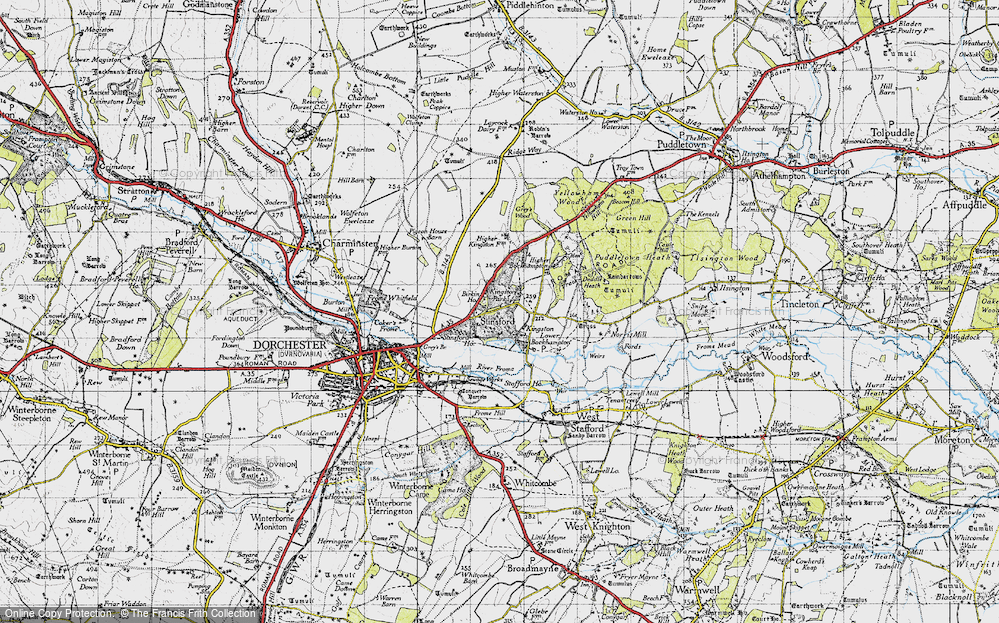 Old Map of Stinsford, 1945 in 1945