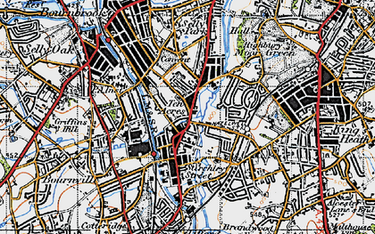 Old map of Stirchley in 1947