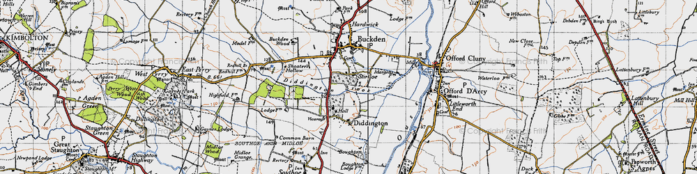 Old map of Stirtloe in 1946