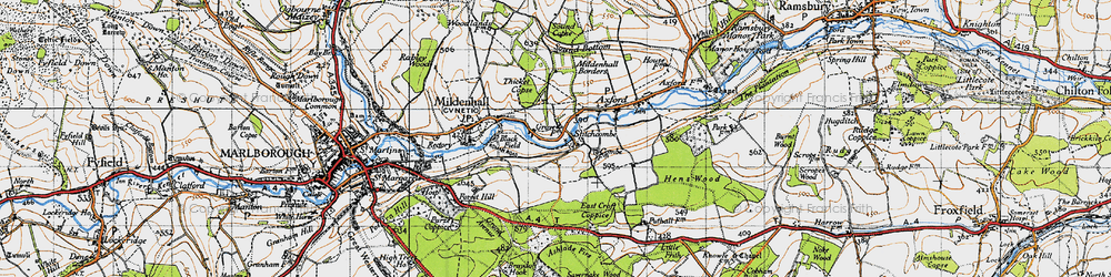 Old map of Stitchcombe in 1940