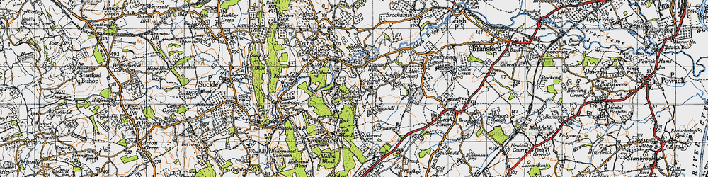 Old map of Stitchin's Hill in 1947