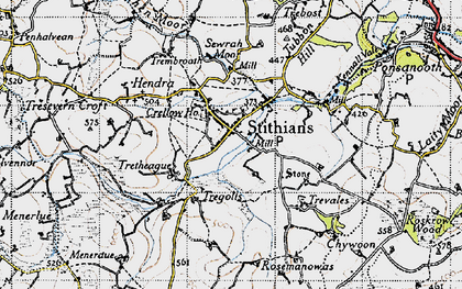 Old map of Stithians in 1946