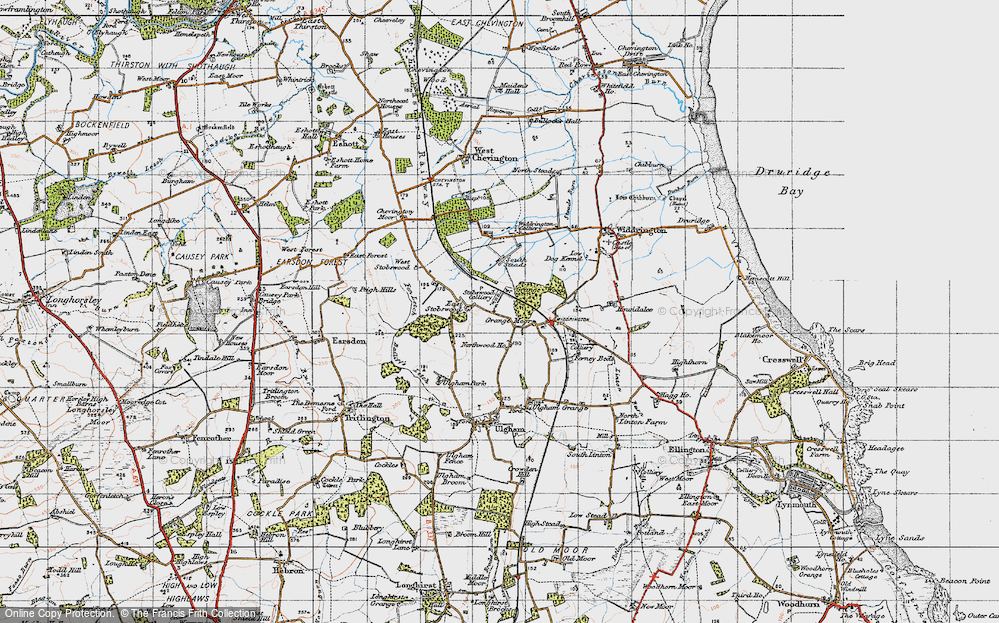 Old Map of Stobswood, 1947 in 1947