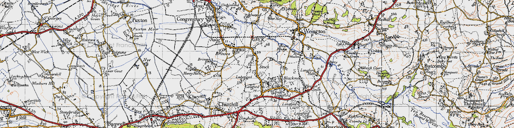 Old map of Stock in 1946