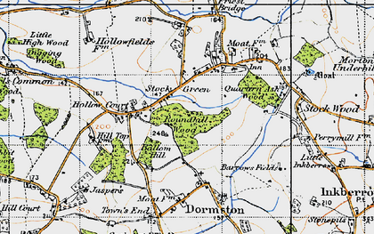 Old map of Stock Green in 1947