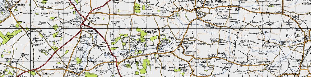 Old map of Stock Hill in 1946