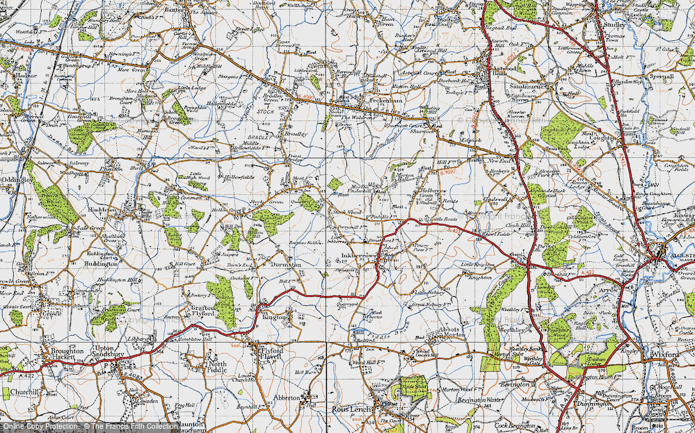 Old Map of Stock Wood, 1947 in 1947