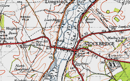Old map of Houghton Down in 1945
