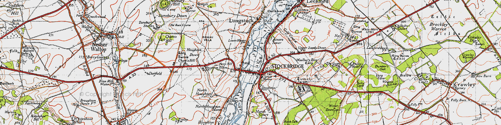 Old map of Stockbridge in 1945