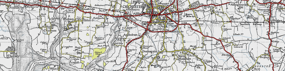 Old map of Stockbridge in 1945