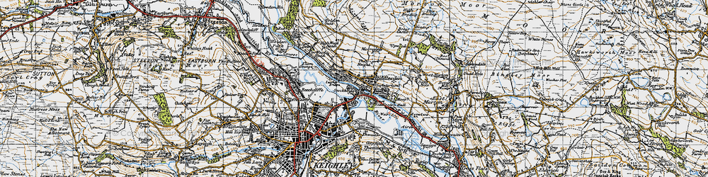 Old map of Stockbridge in 1947
