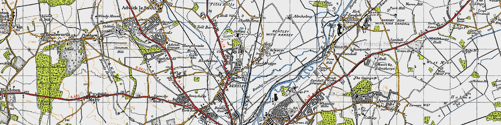 Old map of Stockbridge in 1947