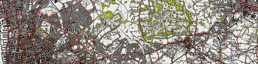 Old map of Stockbridge Village in 1947