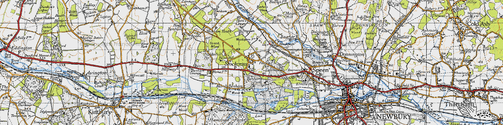 Old map of Stockcross in 1945