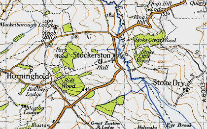 Old map of Stockerston in 1946