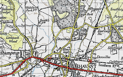 Old map of Stockheath in 1945