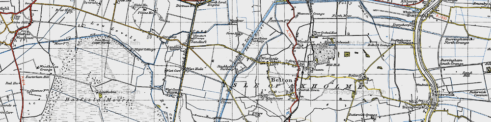 Old map of Stockholes Turbary in 1947