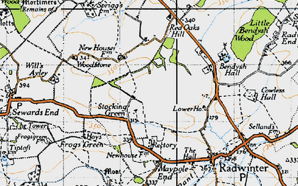 Old map of Stocking Green in 1946