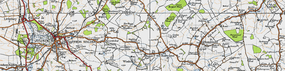 Old map of Stocking Green in 1946