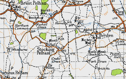 Old map of Stocking Pelham in 1946