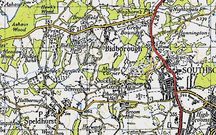 Old map of Stockland Green in 1946