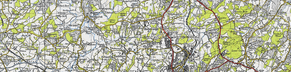 Old map of Stockland Green in 1946