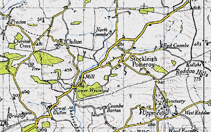 Old map of Stockleigh Pomeroy in 1946