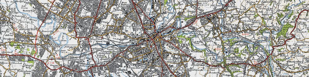 Old map of Stockport in 1947