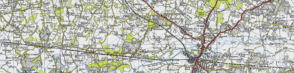 Old map of Stocks Green in 1946