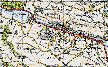 Old map of Stocksbridge in 1947