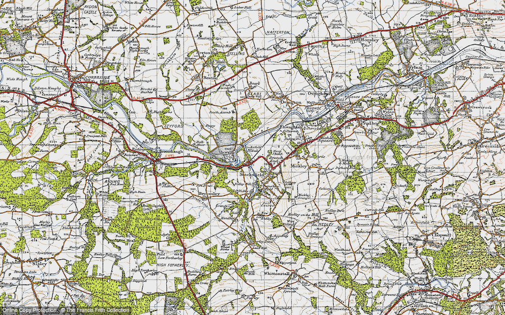 Old Map of Stocksfield, 1947 in 1947